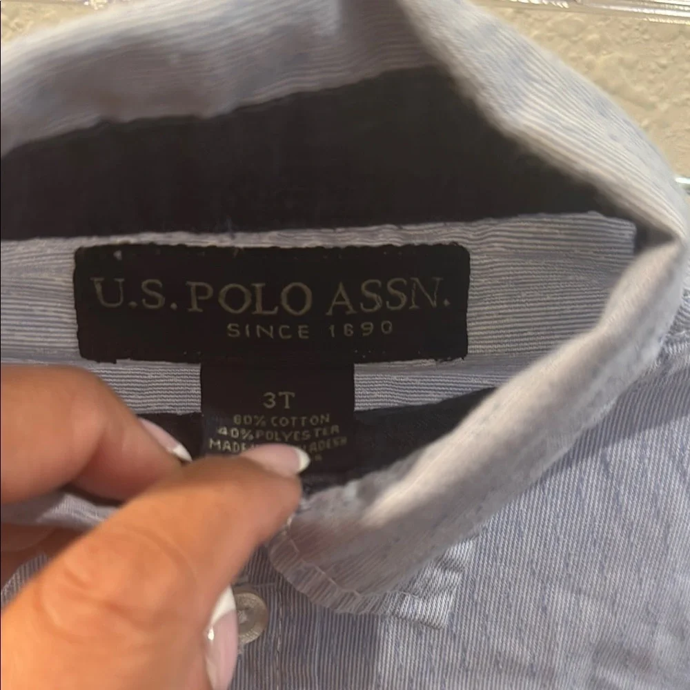 U.S. Polo Assn. Blue Shirt with Red Logo